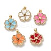 Real 18K Gold Plated Brass Micro Pave Clear Cubic Zirconia Beads Pendants ZIRC-M114-32G-1