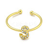 Rack Plating Brass Open Cuff Rings for Women RJEW-F162-02G-S-2
