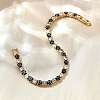 Brass Enamel Link & Charm Bracelets BJEW-Z094-02G-02B-3