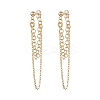 Brass & 304 Stainless Tassel Steel Stud Earrings EJEW-JE06879-3