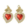 Brass Micro Pave Clear Cubic Zirconia Pendants KK-H466-05G-02-1