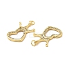 Brass Micro Pave Clear Cubic Zirconia Pendants KK-E068-VB184-2