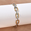 Two-tone 304 Stainless Steel Cuff Bangles BJEW-A160-01PG-1