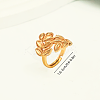 Vintage Brass Adjustable Cuff Open Rings for Women PB7121-1-3