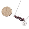 Natural Garnet Chip & Constellation Pendant Necklaces NJEW-JN05084-10-3
