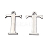 Tarnish Resistant 304 Stainless Steel Alphabet Charms STAS-H122-T-P-1