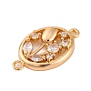 Brass Pave Clear Cubic Zirconia Connector Charms KK-Z066-10G-2