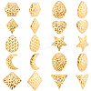 20Pcs 10 Style Textured Stainless Steel Pendants FIND-GA0002-23-1