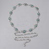 Synthetic Turquoise Oval Link Chains AJEW-WH0258-428-1