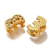 Rack Plating Number Brass Micro Pave Clear Cubic Zirconia Silde Charms KK-A231-13D-2