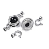 Brass Micro Pave Clear Cubic Zirconia Fold Over Clasps KK-U043-55P-2