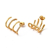 Rack Plating Brass Micro Pave Cubic Zirconia Stud Earrings EJEW-P221-45G-2