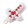 Beaded Cross Charms PALLOY-GD00002-05-4