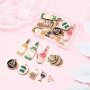 16Pcs 8 Styles Oktoberfest Alloy Enamel Pendants ENAM-FP0001-83-5