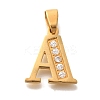 Ion Plating(IP) 304 Stainless Steel Rhinestone Pendants STAS-U035-01G-A-1