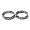 Oval Non-magnetic Synthetic Hematite Beads Stretch Bracelets for Unisex BJEW-Z149-05A-4