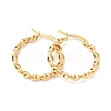 PVD Vacuum Plating 201 Stainless Steel Twist Rope Hoop Earrings with 304 Stainless Steel Pins for Women LS-EJEW-D279-02G-01-1