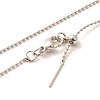 1mm Rack Plating Brass Ball Chain Adjustable Slider Necklaces for Women Men MAK-L044-51P-2