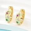 Brass Micro Pave Cubic Zirconia Hoop Earrings KK-CBA8324-01G-1