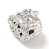 Brass Micro Pave Clear Cubic Zirconia Beads KK-G493-08P-2