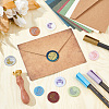 Brass Wax Seal Stamp with Wood Handle AJEW-WH0412-0007-4