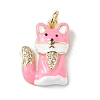 Rack Plating Brass Micro Pave Cubic Zirconia Pendants KK-F848-01G-2