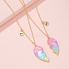 2Pcs Alloy Colorful Enamel Magnetic Unicorn Heart Pendant Friendship Necklaces for Women FS-WGC6FE6-02-2
