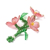 Acrylic Flower Pendants PALLOY-TA00252-04-3