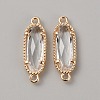 Golden Plated Brass Pave Glass Connector Charms FIND-WH0110-728G-11-1