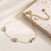 304 Stainless Steel Micro Pave Cubic Zirconia Link Chian Bracelets for Women LS-BJEW-K291-04G-1