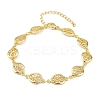 Teardrop Brass Micro Pave Clear Cubic Zirconia Link Chain Bracelets for Women BJEW-A090-02G-4