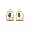 Brass Micro Pave Cubic Zirconia Pendants KK-N232-304B-1
