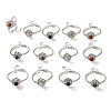 Rotating Sun Natural & Synthetic Gemstone Link Bracelets GG-CBA0251-11P-2
