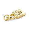 Brass Micro Pave Clear Cubic Zirconia Pendants ZIRC-F132-51G-3
