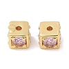 Brass Cubic Zirconia Beads KK-Q030-14B-G-1