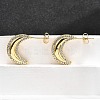 Brass Micro Pave Clear Cubic Zirconia Stud Earrings for Women EJEW-U056-03G-1