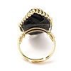 Natural Obsidian Horse Eye Wrapped Adjustable Ring G-D458-03G-03-RS-3