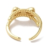 Bowknot Brass Micro Pave Clear Cubic Zirconia Open Cuff Rings for Women LS-RJEW-C098-02G-3
