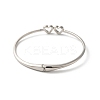 Rack Plating Brass Micro Pave Clear Cubic Zirconia Hollow Double Heart Hinged Bangles BJEW-H616-02P-3