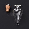 Teardrop Glass Cork Bottle Pendants LS-AJEW-A041-01D-3