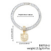 Fashionable Brass Micro Pave Clear Cubic Zirconia Charm Bracelets AF9298-21-2