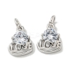 Brass Micro Pave Cubic Zirconia Pendants KK-K378-02P-1