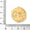 304 Stainless Steel Epoxy Resin with Natural Shell and Sequins Inside Pendants STAS-L026-17G-G04-3