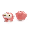 Cute Hand Painted Mini Owl Porcelain Beads PORC-F014-01F-2