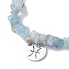 Natural Aquamarine Stretch Bracelets BJEW-JB11147-12-3
