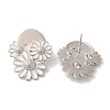 Rack Plating Flower Brass Enamel Stud Earrings EJEW-B062-34P-1