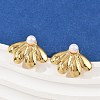 304 Stainless Steel ABS Plastic Pearl Stud Earrings LS-STAS-D368-01D-G-2