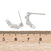 Flat Round Brass Micro Pave Clear Cubic Zirconia Stud Earring Findings KK-F921-10P-3