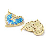 Brass Micro Pave Clear Cubic Zirconia Pendants KK-L213-006G-2