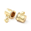 Rack Plating Brass Micro Pave Clear Cubic Zirconia Pendants X-ZIRC-I059-04G-2